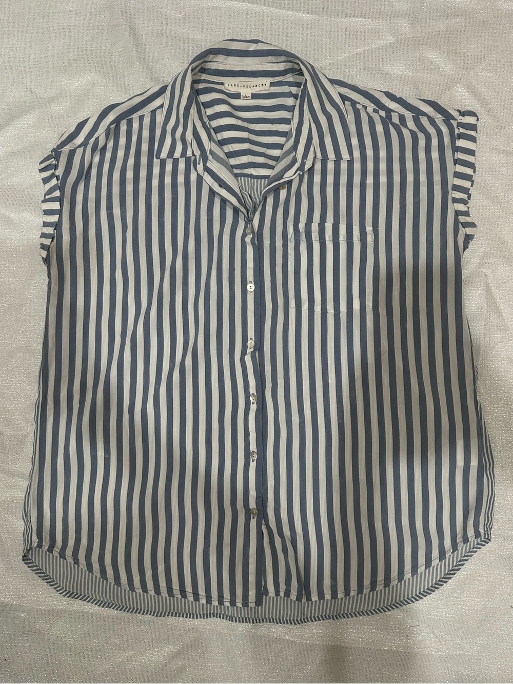 Jane and Delancey woman Blue & White Vertical-button down blouse